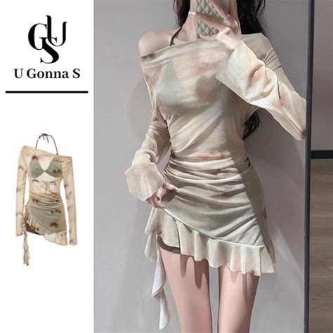 U Gonna S Bikini Set With Cover Up Swimsuit For Women Piece Padded Push Up Sexy Outfit