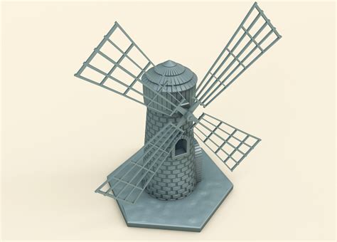 Продажа 3D-модели "3D модель старинная мельница"