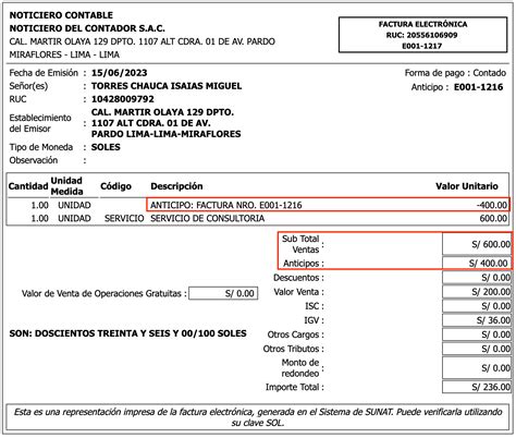 Como Hacer Una Factura De Un Anticipo Noticiero Contable