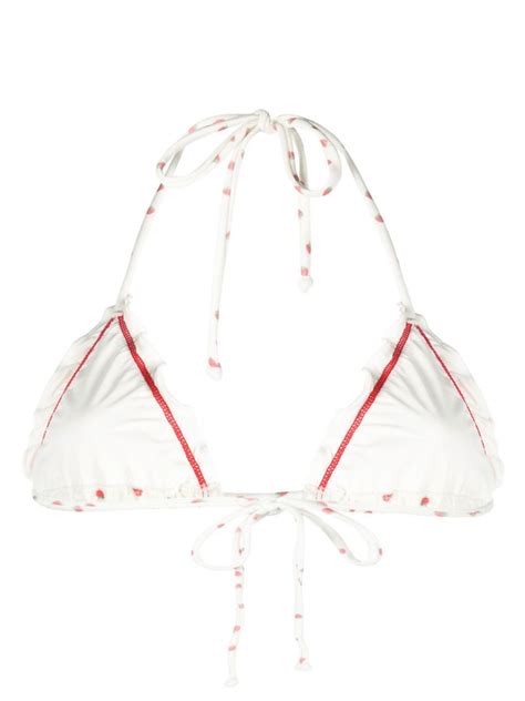 Frankies Bikinis X Gigi Hadid White Tia Triangle Bikini Top Browns