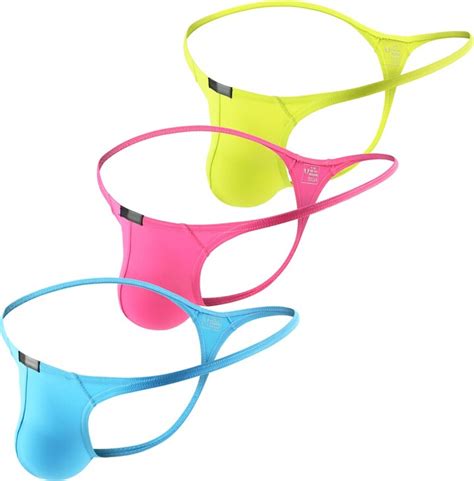 Yukaichen Men S Ice Silk Thongs Underwear Tagless Lingerie Bikini Underwear Low Rise Backless T