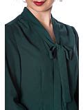 Banned Retro S Perfect Pussy Bow Vintage Bell Sleeve Blouse Green