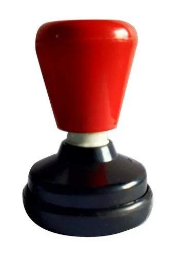 Red And Black Plastic Pre Ink Stamp For Office Size 28mm Diameter