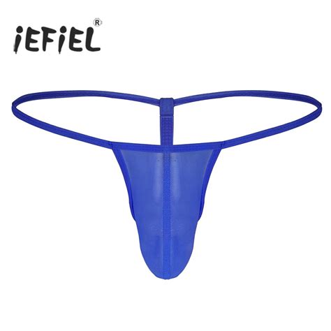 Mens Sexy Dessous Unterw Sche Sehen Durch Mesh Bulge Pouch Bikini G String Tanga T Zur