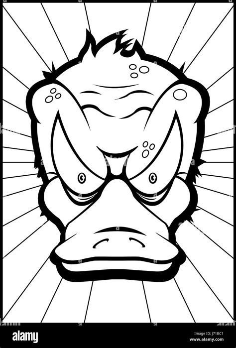 A Cartoon Platypus With An Angry Expression Stock Vector Image And Art
