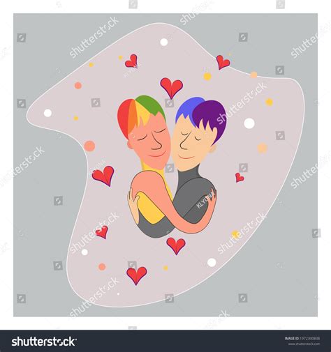 Two Gay Men Lgbt Couple Portrait Stock Vector Royalty Free Shutterstock