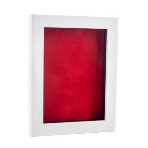 18x24 Shadow Box Frame White Wood 34 Depth Red Suede Backing Uv Acrylic 18x24 Kroger