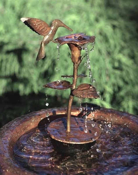 Copper Hummingbird Birdbath Fountain/Dripper | Bird Bath Fountains ...