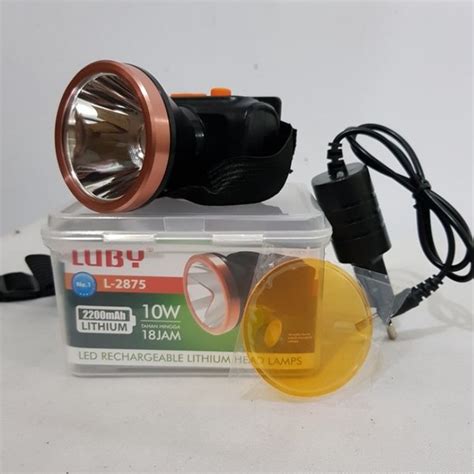 Jual Senter Lampu Kepala Luby Head Lamp Luby 2875 10W 10 Watt Nyala