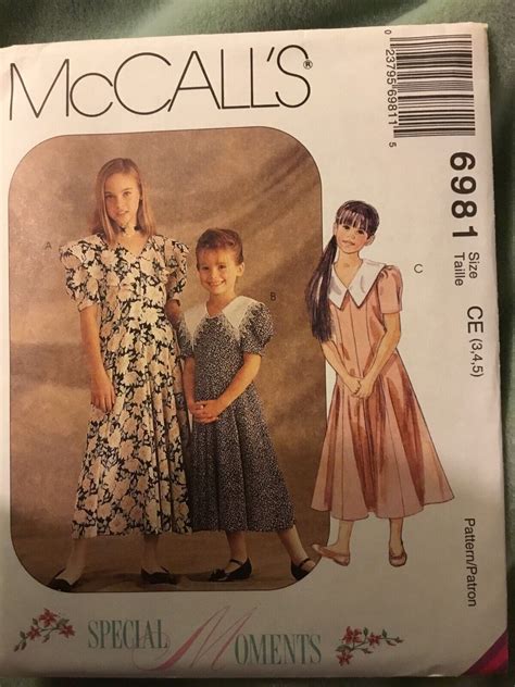 Vtg Mccalls 6981 Sewing Pattern Girls Dress Semi Fitted Princess Seam 345 Ebay