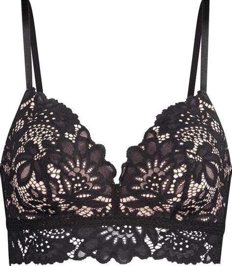 Hunkemöller Dames Lingerie Voorgevormde longline bh zonder beugel Shiloh Zwart bol
