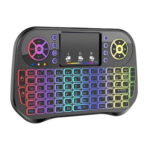 Мини клавиатура No brand I10, USB 2.4GHz, Bluetooth, Тъчпад, Черен ...