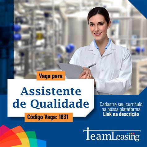 ASSISTENTE DE QUALIDADE (Cód. | Team - Consultoria em Recursos Humanos