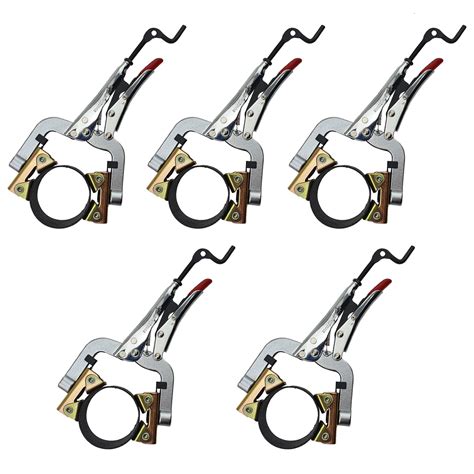 5 X Strong Hand Locking Pipe Pliers 180mm With Adjustable Swivel V Pads