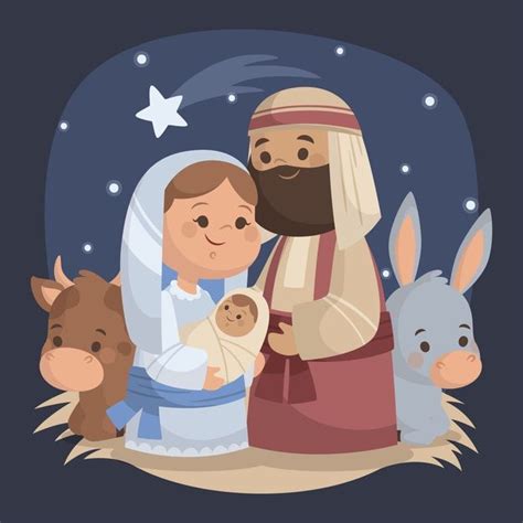 Premium Vector Flat Design Illustration Nativity Scene Pesebre