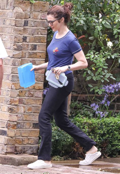 Rachel Weisz In A Blue Tee Leaves Her Home In London 07262019