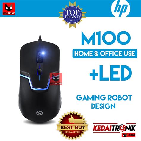 Jual Mouse Gaming Hp M100 Original Led Cable Optic 100 Kabel Ori