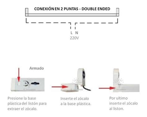 Pack Liston Artefacto Simple Cm Para Tubos Led P Gene Jl Insumos