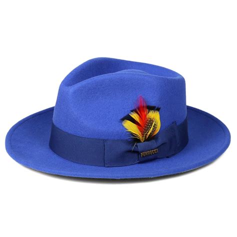 Crushable Royal Blue 100 Australian Wool Fedora Hat