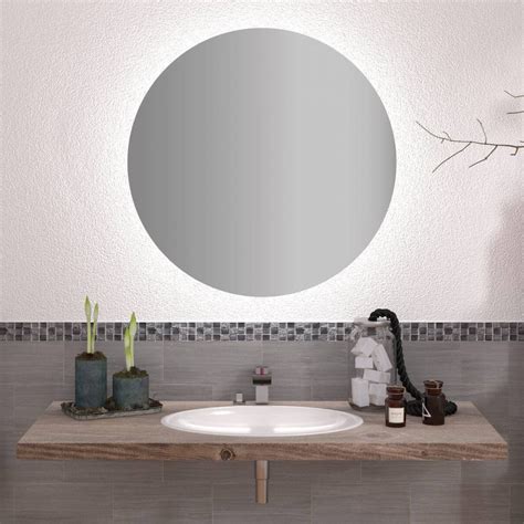 Круглое настенное зеркало с задней подсветкой эмбилайт Аура — купить в ...