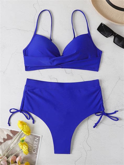 SHEIN Swim Vcay Bañador bikini simple push up de talle alto Mode de Mujer SHEIN España