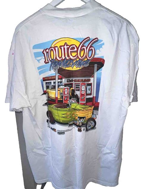 Vintage Route Rendezvous Hot Rod Shirt Ford Xl Gem