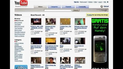 YouTube layout history - YouTube