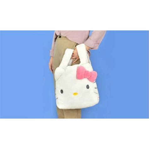 全新正版授權 Hello Kitty 大臉qq手提包 37公分 絨毛qq手提包 絨毛手提包 手提包 Kt手提袋 蝦皮購物