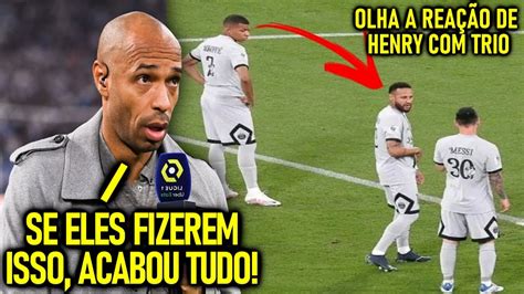 LOUCURA OLHA a REAÇÃO de HENRY TRIO MESSI NEYMAR e MBAPPÉ