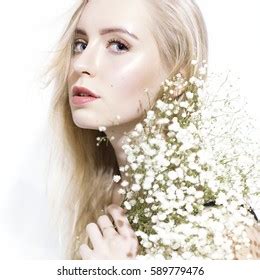 Naked Girl Blonde On White Background Stock Photo Shutterstock