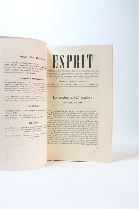 Esprit Nouvelle série N1 de la 26ème année de COLLECTIF couverture