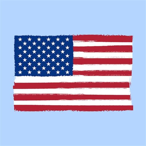 Fundo De Bandeira Americana Grunge Design Plano Vetor Premium