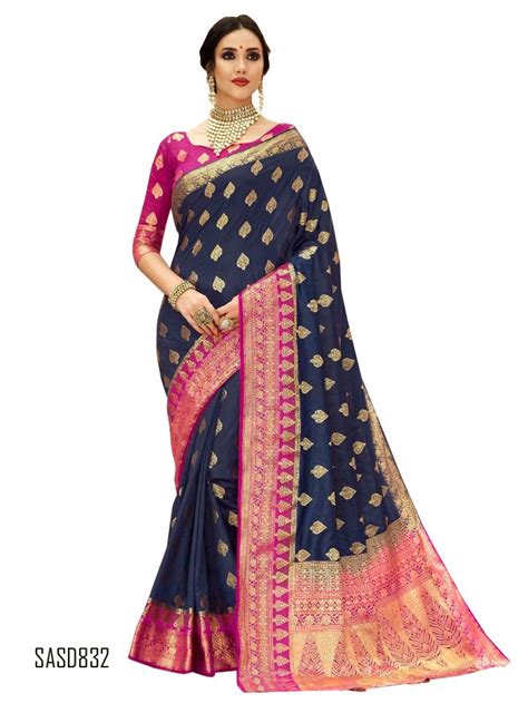 Traditionalfashiondesigner Wedding Wear Royal Blue Color Banarsi Silk