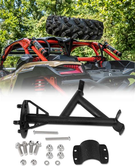 Polaris Rzr Pivoting Spare Tire Holder With Y Ratchet Strap Matte Black For