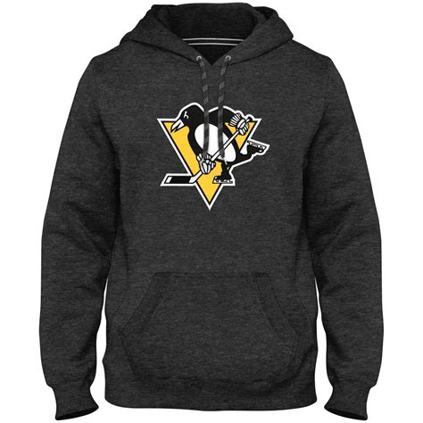 Pittsburgh Penguins NHL Express Twill Logo Hoodie - Charcoal | SportBuff
