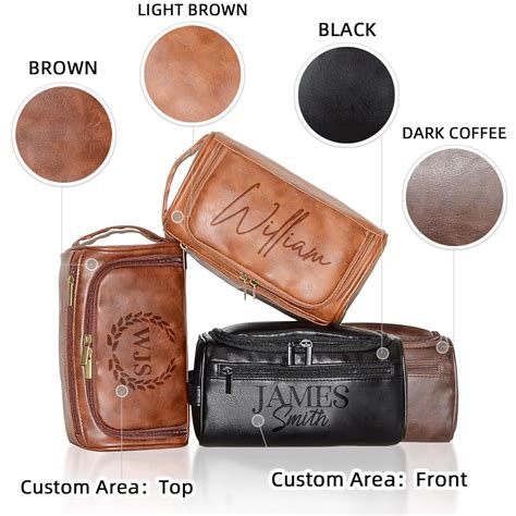 Personalized Leather Toiletry Bag for Men Engraved Name - Etsy