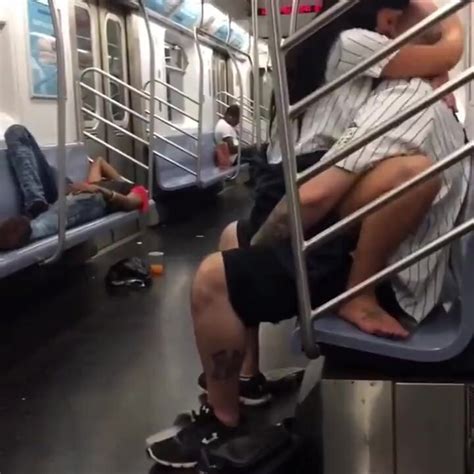 NY Yankees Fans Fuck On The NYC Public Train ThisVid