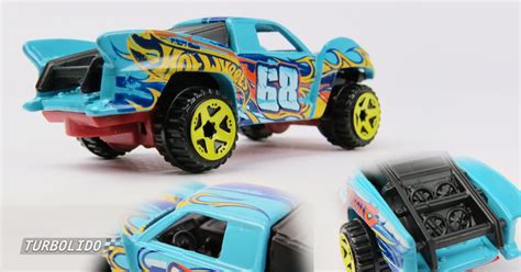 TURBOLIDO Cars Hot Wheels Baja Truck HW BFG29 Aqua Blue With Flames