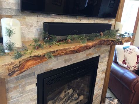 Live Edge Mantel For Your Stone Fireplace