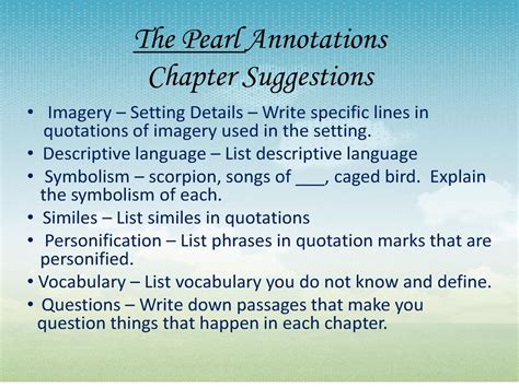 PPT - The Pearl Annotations Chapter Suggestions PowerPoint Presentation