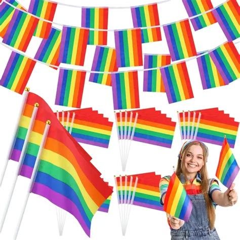 Pack Banderines Pride Orgullo Gay Lgbt Bandera Arcoiris Cuotas Sin