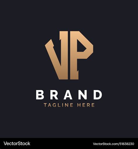 Vp Logo Design Modern Minimal Elegant And Luxury Vector Image