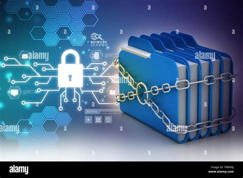 Folder Locked By Chains Stock Photo Alamy