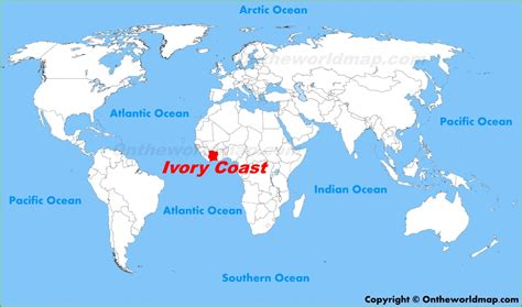 cote divoire location   world map