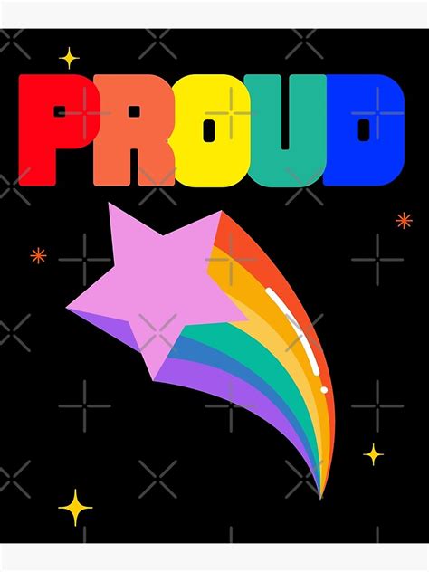 Proud Rainbow Text Over Shooting Star Gay Pride Lbgqt Poster For Sale By High Spirit