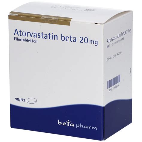 ATORVASTATIN Beta 20 Mg Filmtabletten 98 St Mit Dem E Rezept Kaufen