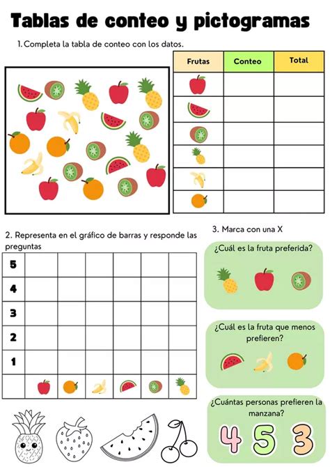 Tablas De Conteo Y Pictogramas Profe Social