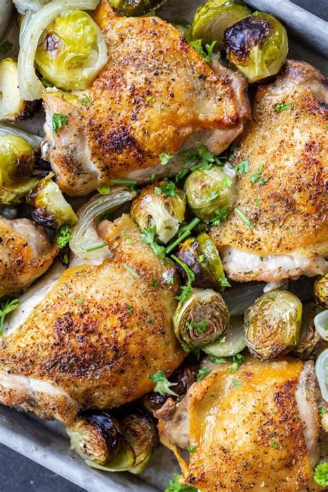 Sheet Pan Chicken Thighs With Veggies Momsdish