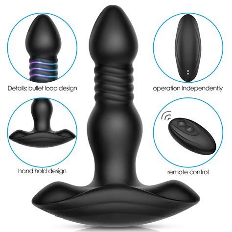Invader Thrusting Vibrations Anal Plug With Remote Controller