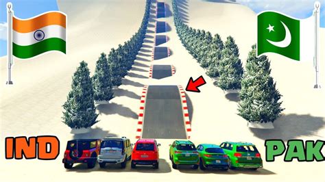 India Vs Pakistan Gta Indian Cars Vs Pakistan Cars Snow Bump Climb